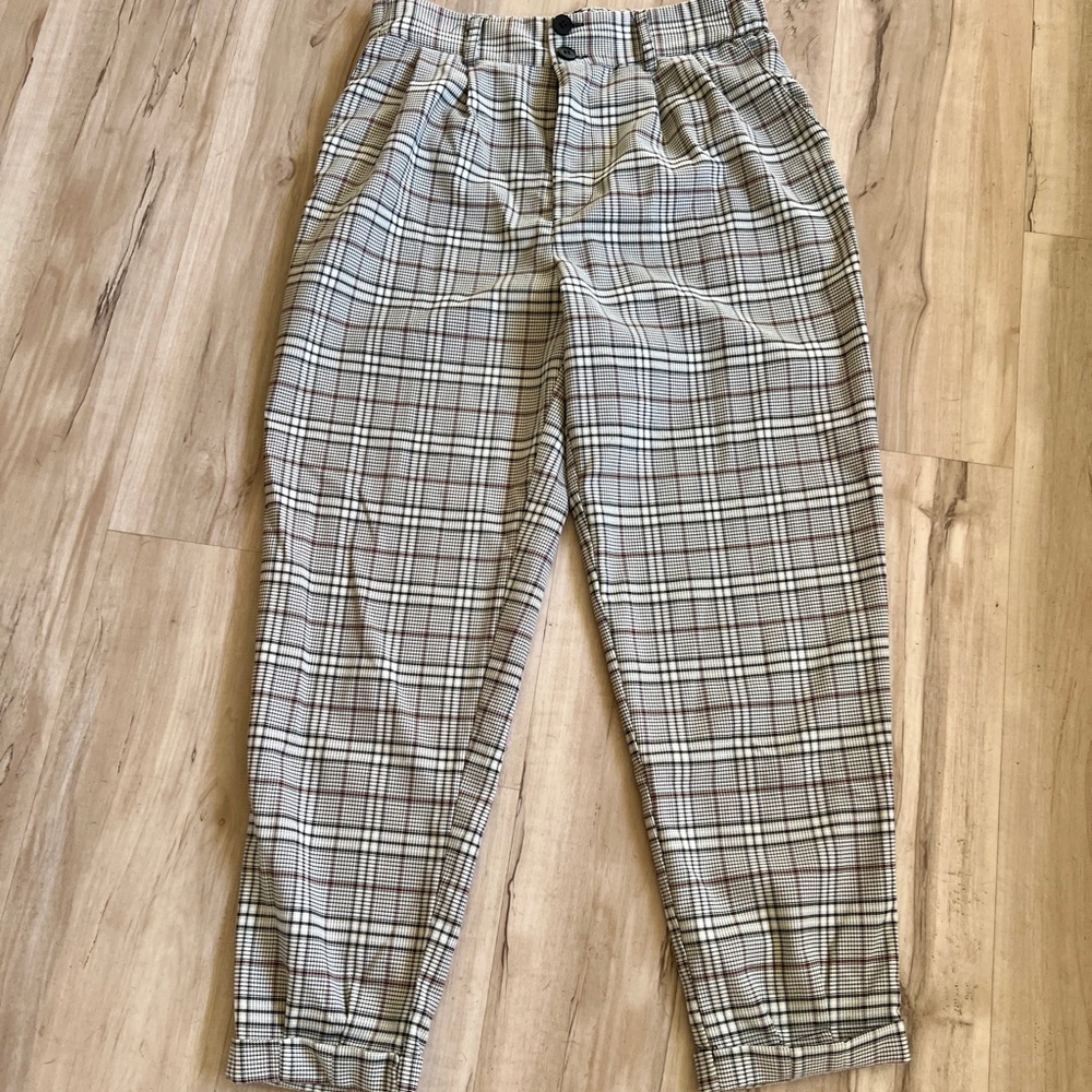 Full Tilt Black and White Plaid Pants